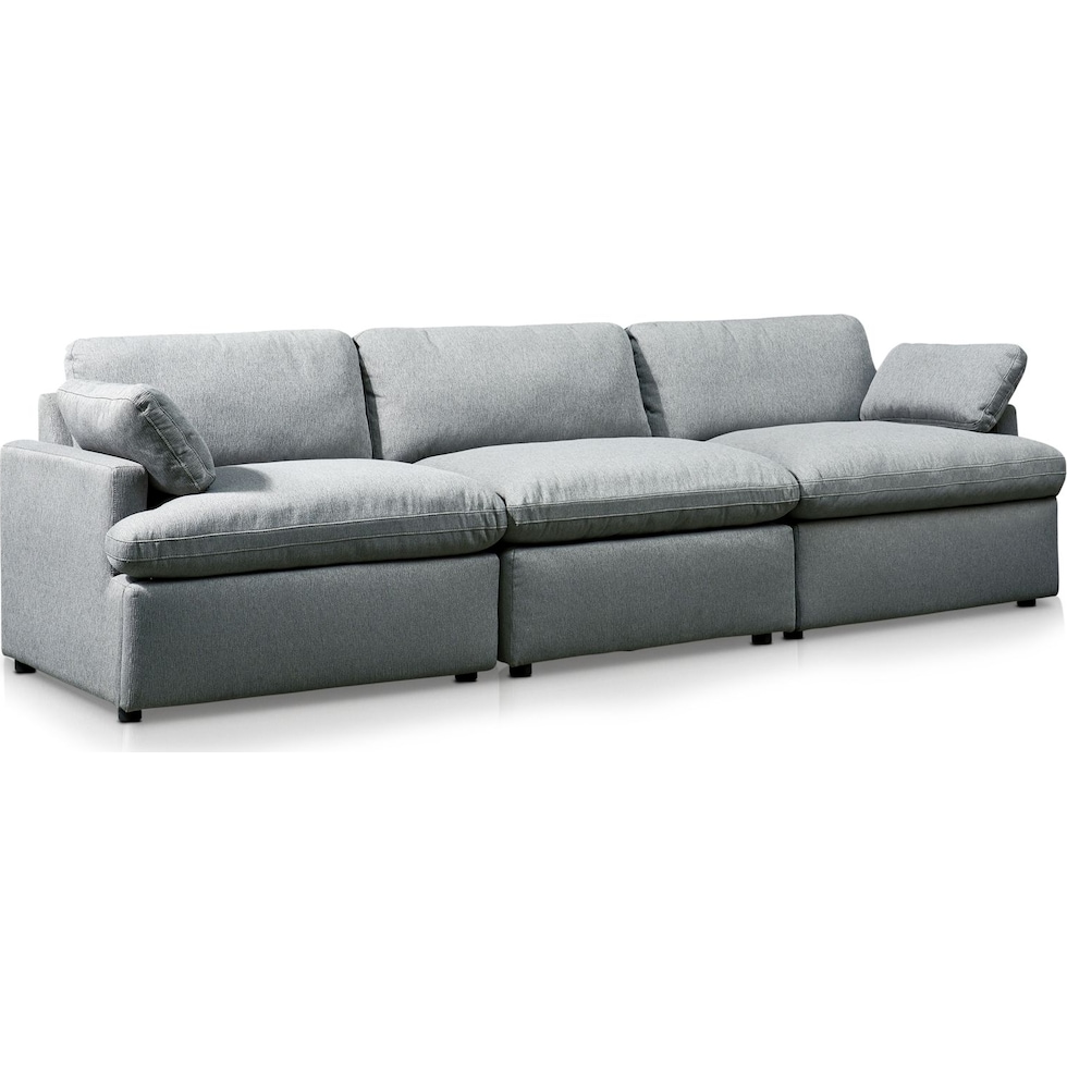 cozy gray  pc power reclining sofa   