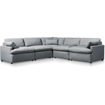 cozy gray  pc power reclining sectional   
