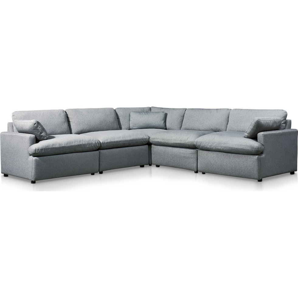 cozy gray  pc power reclining sectional   