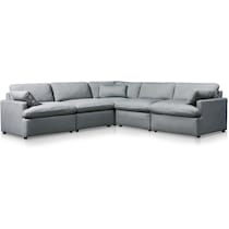 cozy gray  pc power reclining sectional   