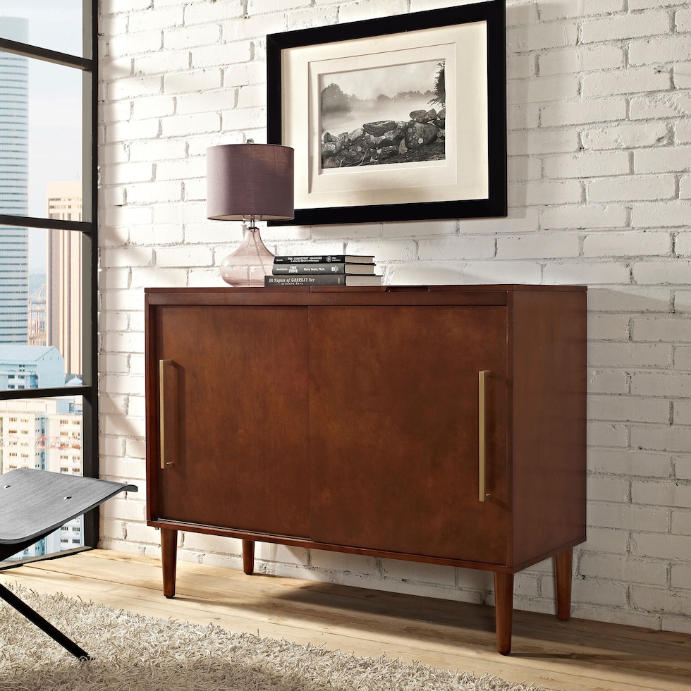 craig dark brown tv console   