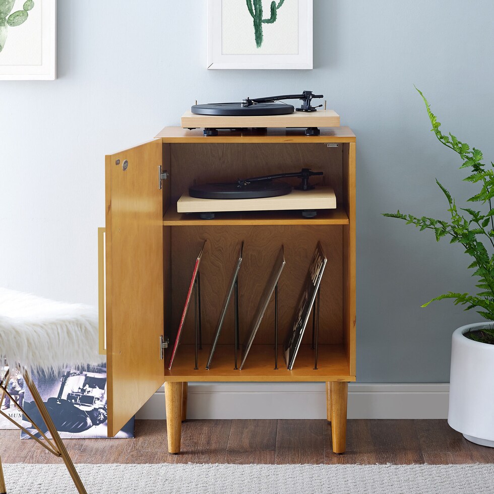 craig light brown tv console   