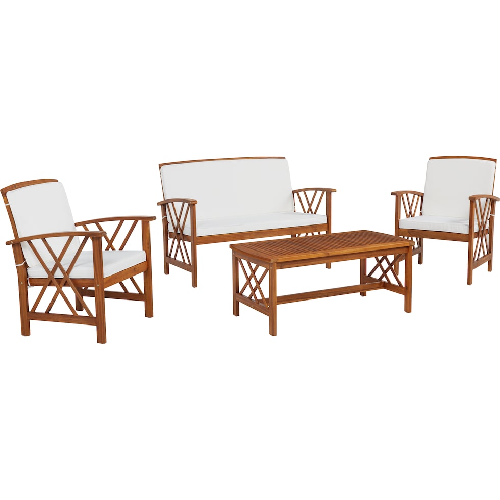 crail white brown  pc outdoor living   