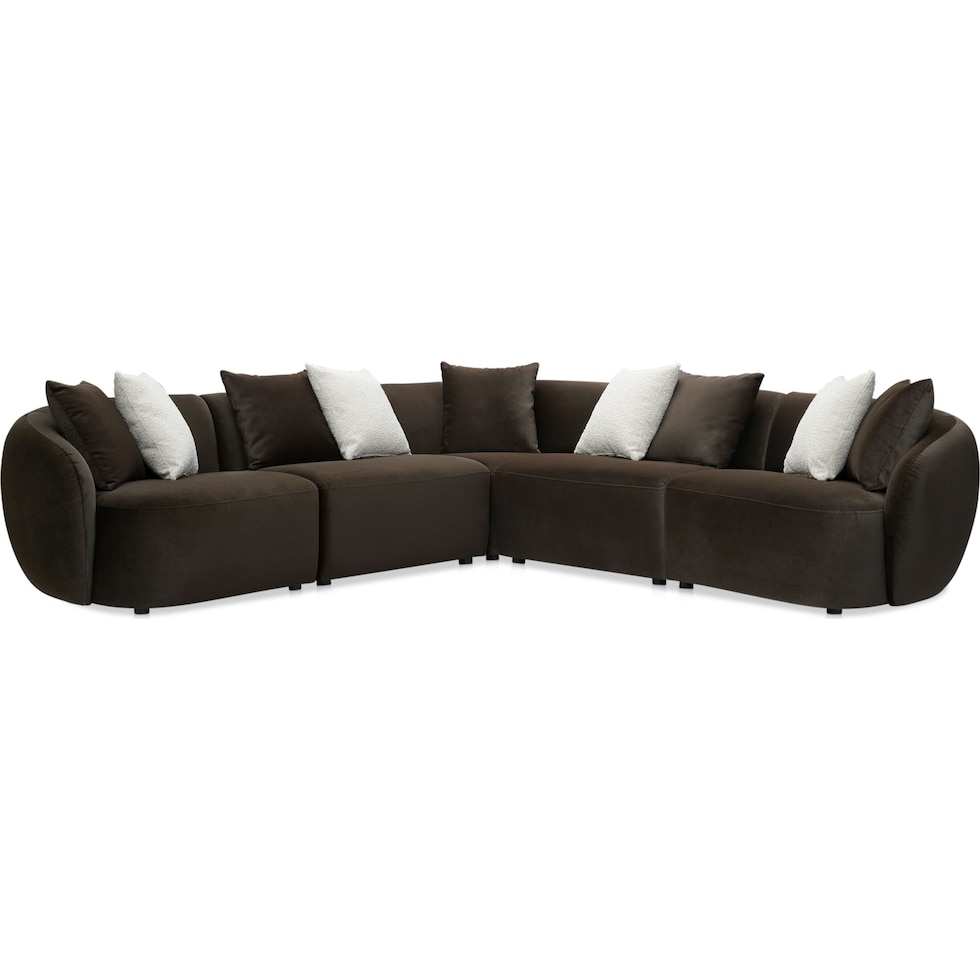 crescent dark brown sectional   