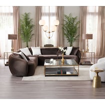 crescent dark brown sectional   