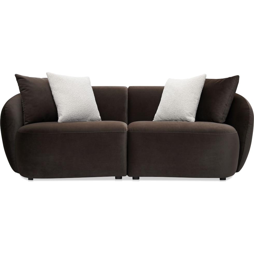 crescent dark brown sofa   