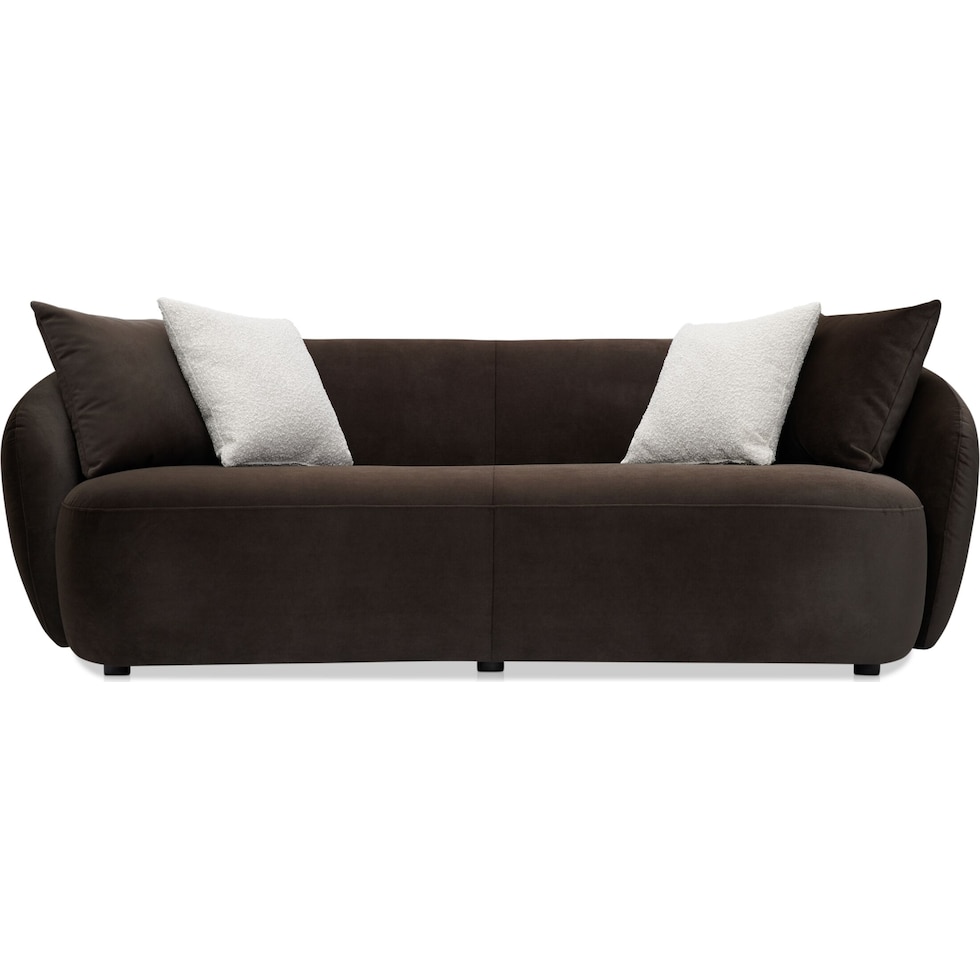 crescent dark brown sofa   