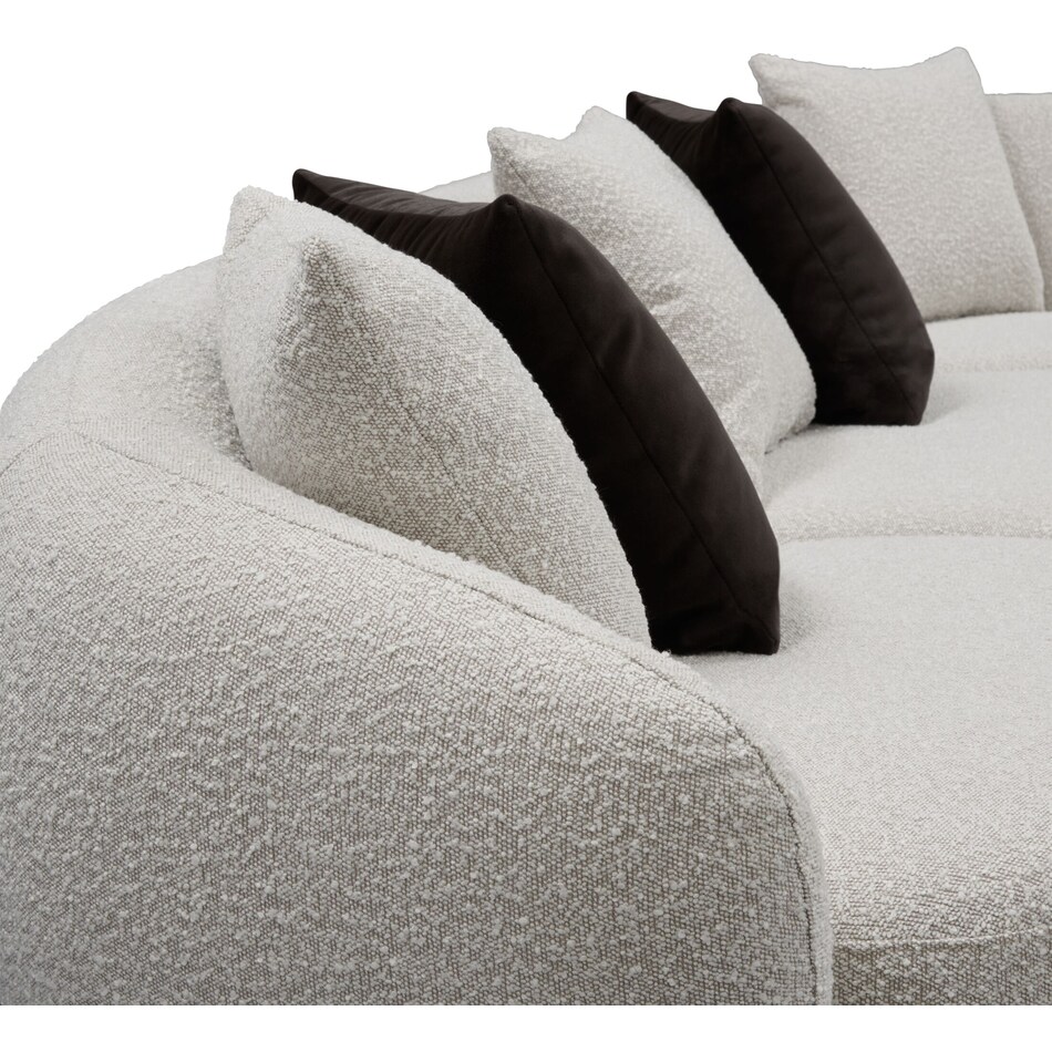 crescent white  pc sectional   