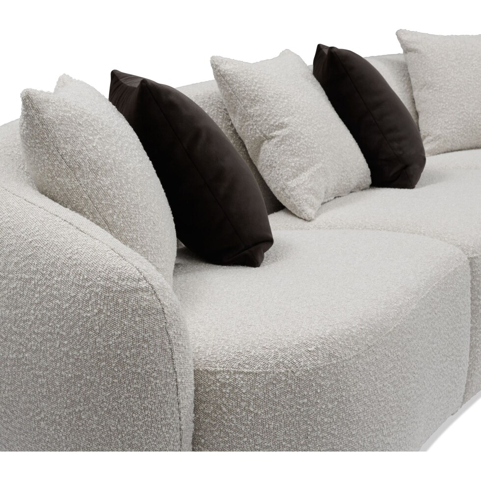 crescent white  pc sectional   