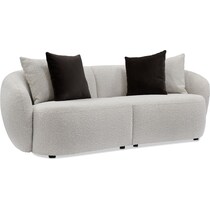 crescent white sofa   