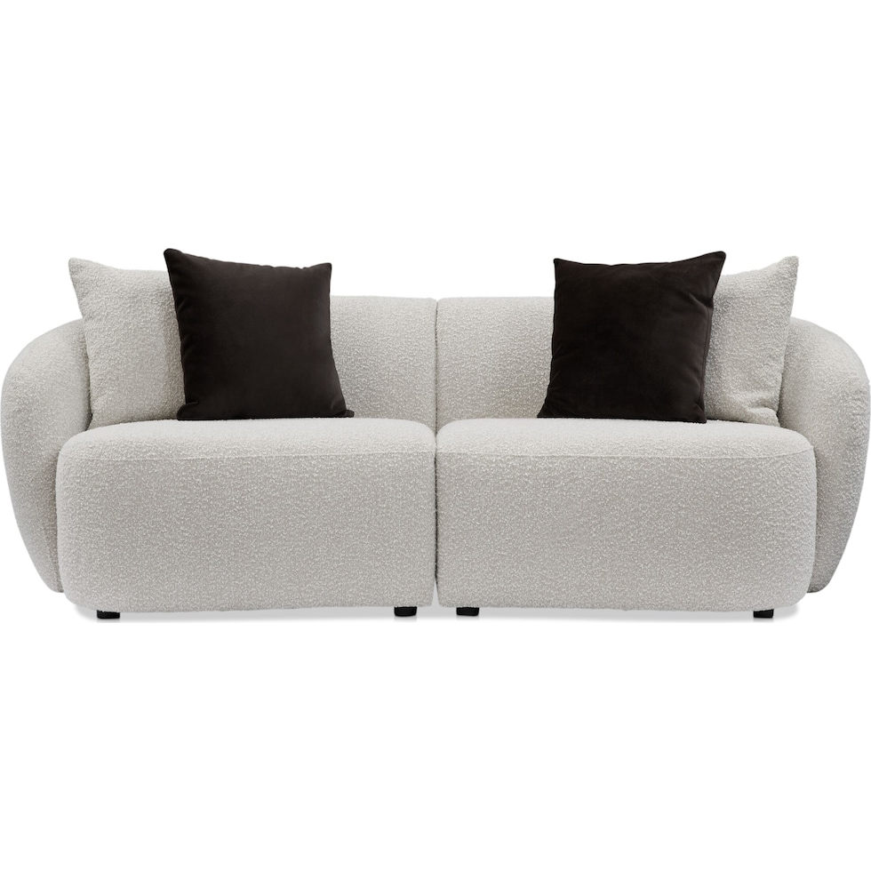 crescent white sofa   