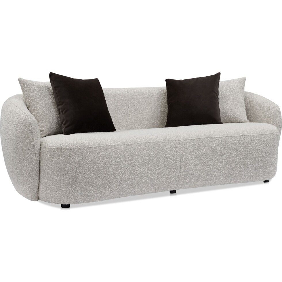 crescent white sofa   