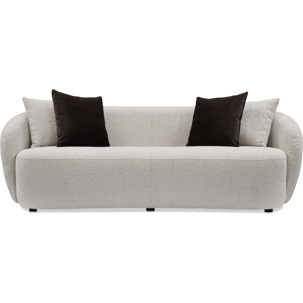 crescent white sofa   