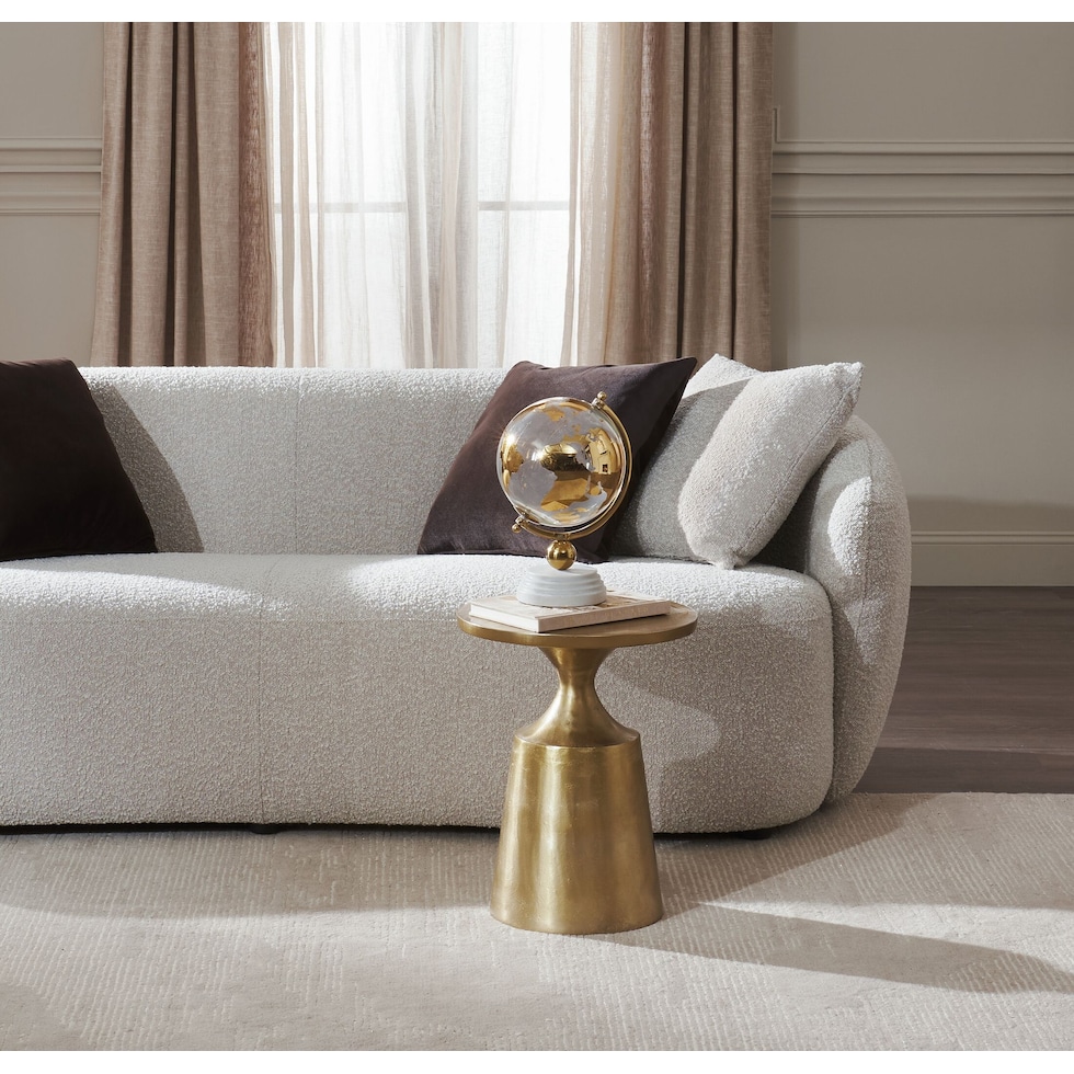 crescent white sofa   