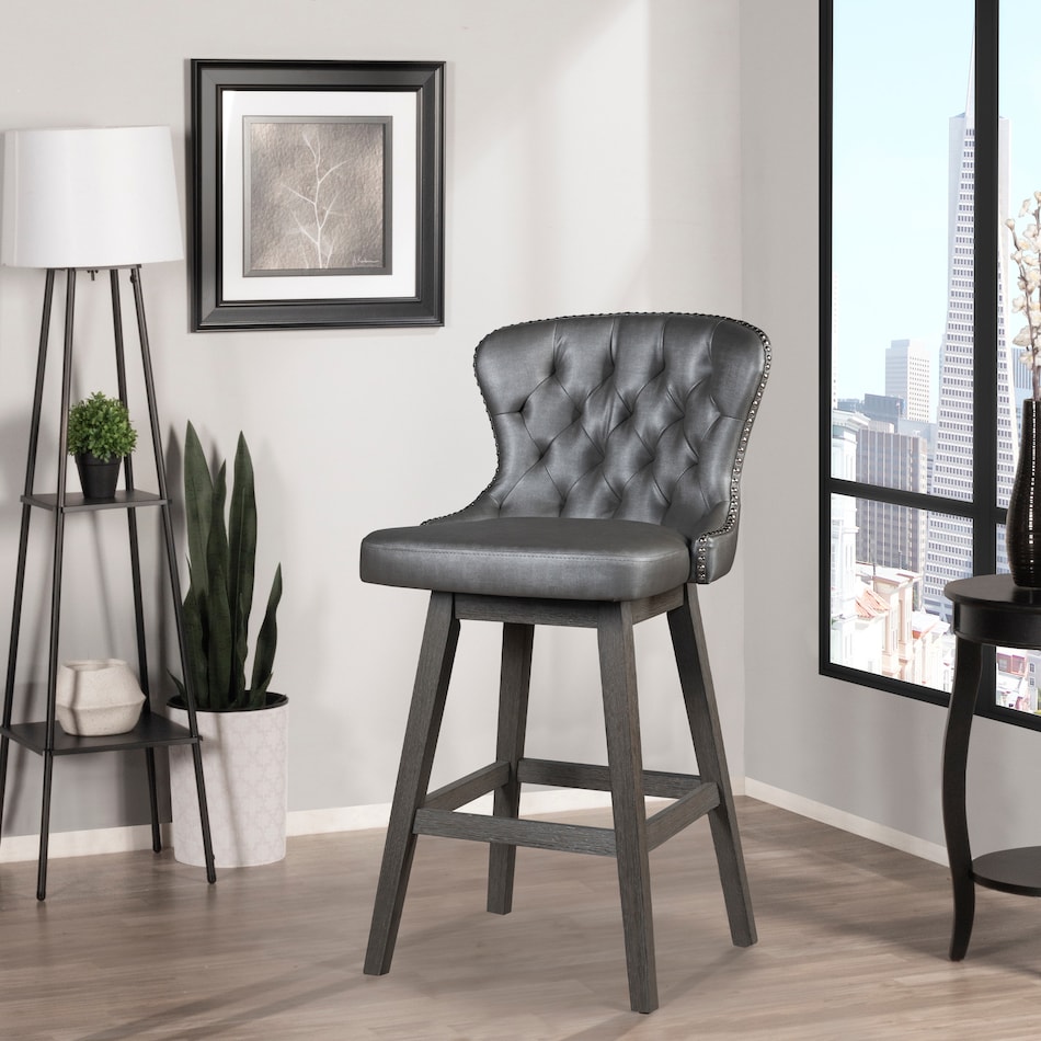 crownly silver gray bar stool   