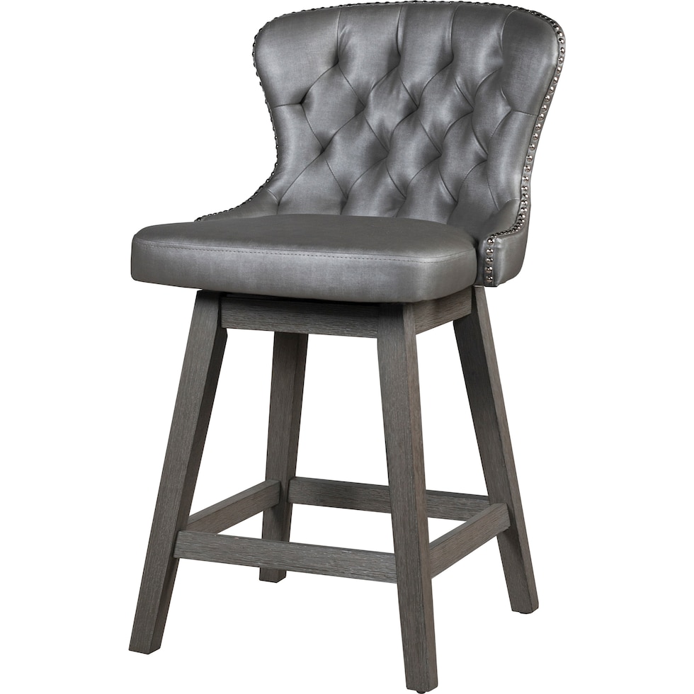 crownly silver gray counter height stool   