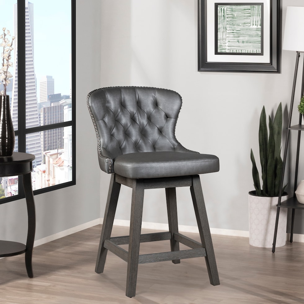 crownly silver gray counter height stool   