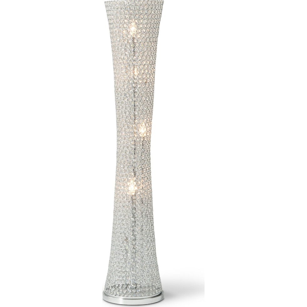 crystal curve silver floor lamp   