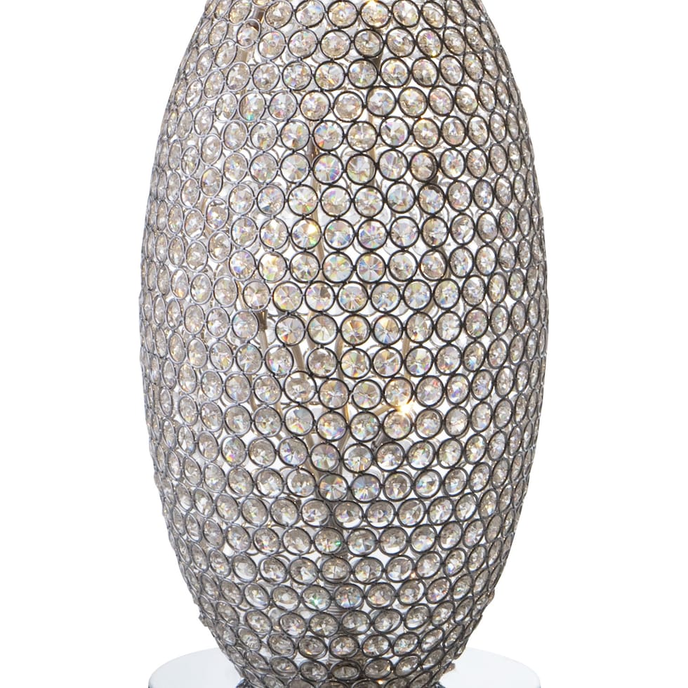 crystal globe silver table lamp   