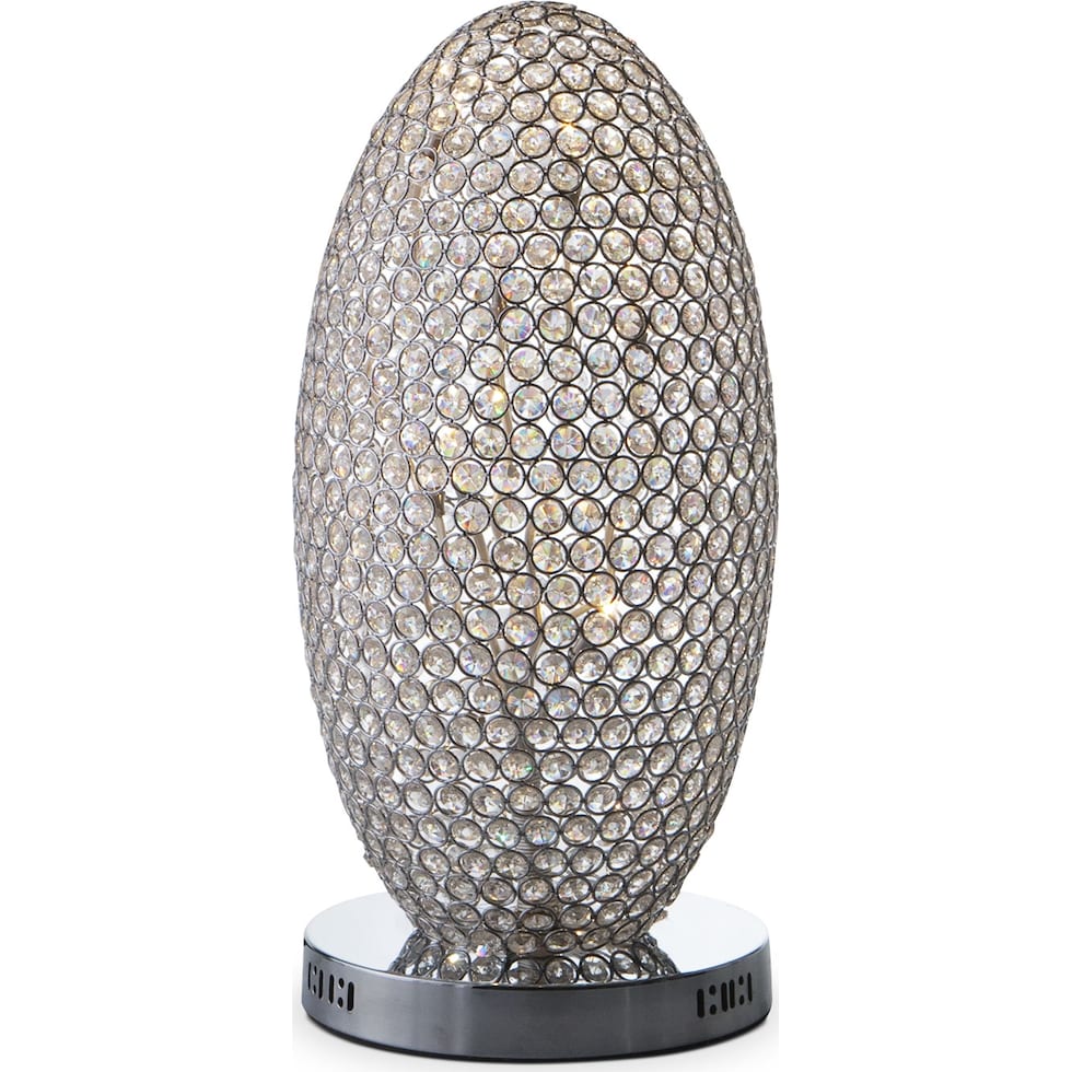crystal globe silver table lamp   