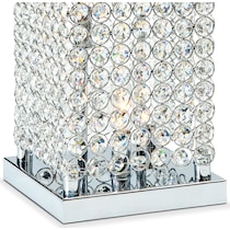 crystal tower silver table lamp   