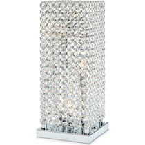 crystal tower silver table lamp   