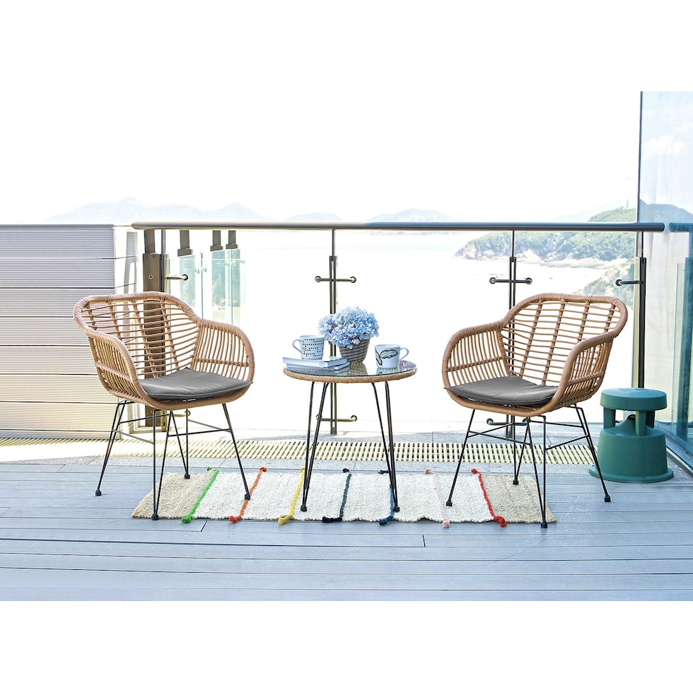 cumberland tan gray outdoor chair set   