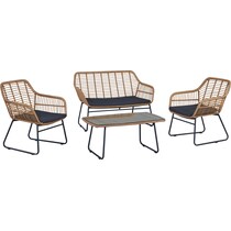cumberland tan gray outdoor loveseat set   