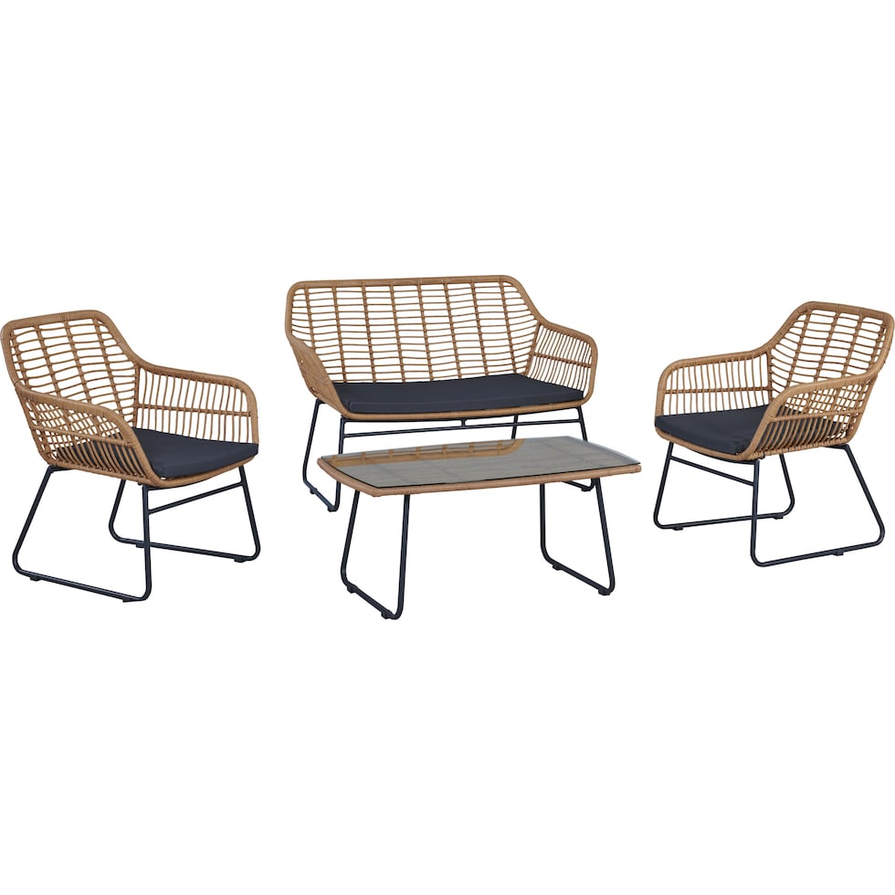 cumberland tan gray outdoor loveseat set   