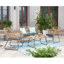 cumberland tan gray outdoor loveseat set   