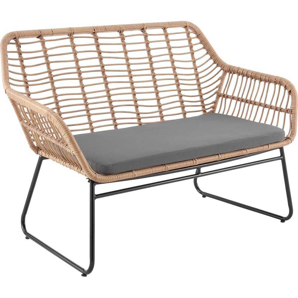 cumberland tan gray outdoor loveseat set   