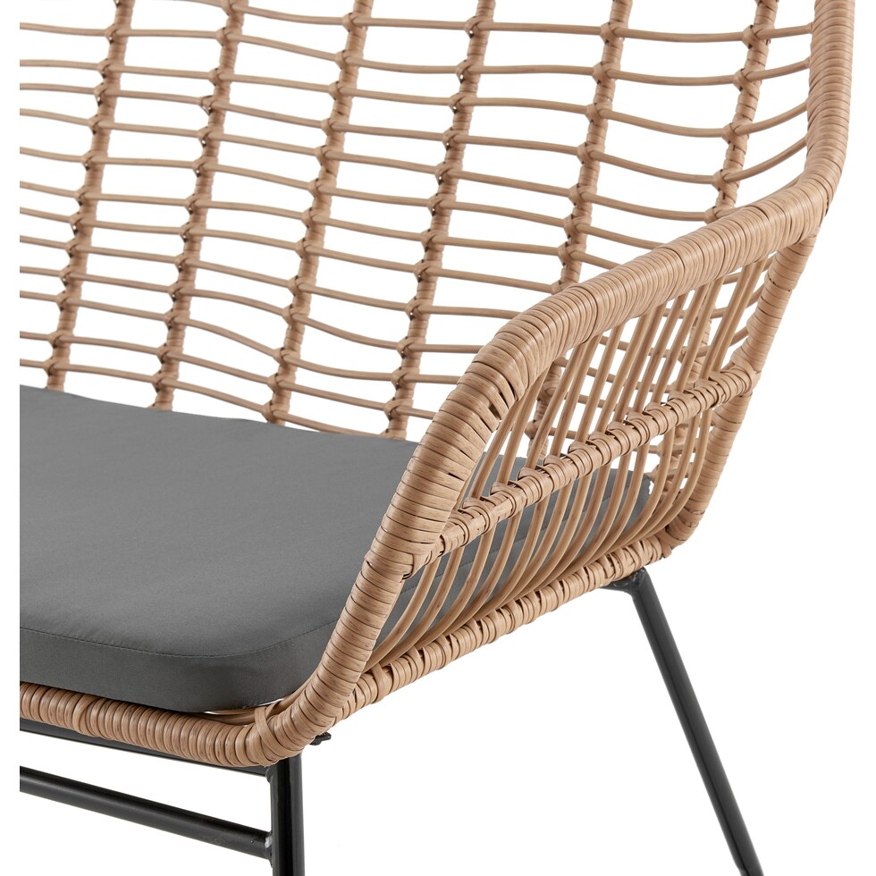 cumberland tan gray outdoor loveseat set   
