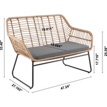 cumberland tan gray outdoor loveseat set   