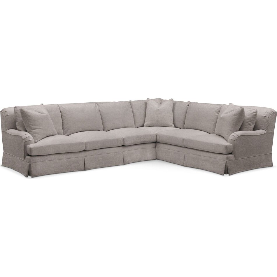 curious silver pine  pc sectional with left facing sofa   