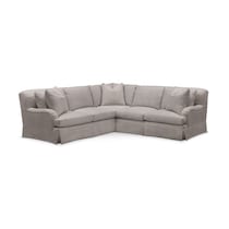 curious silver pine  pc sectional with right facing loveseat   