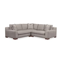 curious silver pine  pc sectional with right facing loveseat   