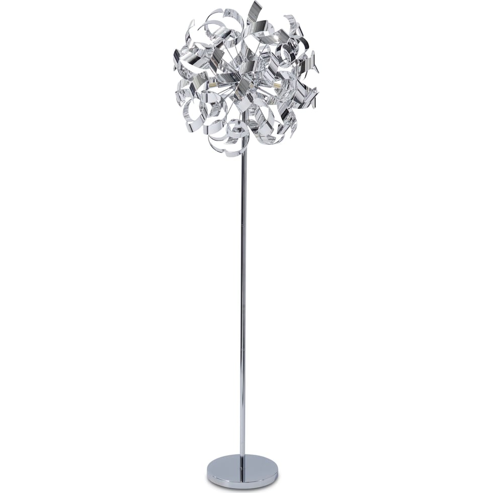 curls silver floor lamp   