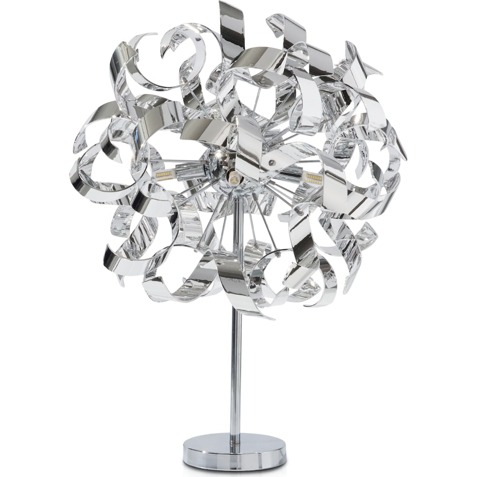 curls silver table lamp   