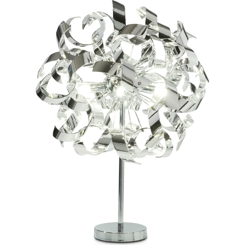 curls silver table lamp   
