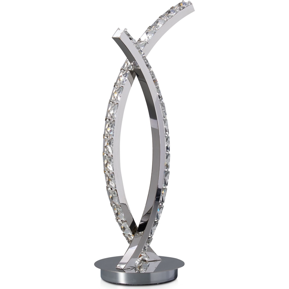 curve crystal silver table lamp   