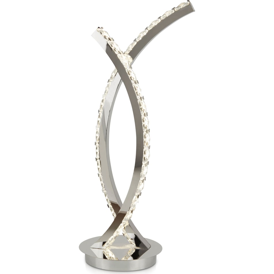 curve crystal silver table lamp   