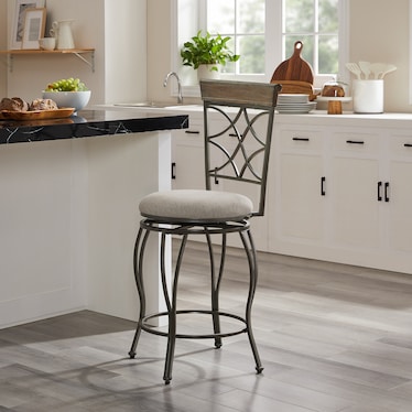 CURVES PEWTER MTL COUNTERSTOOL