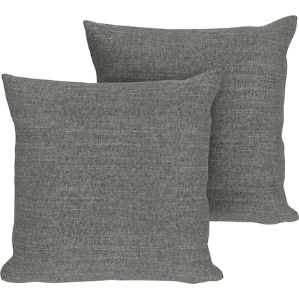 2-Pack Custom 20" x 20" Pillows - Curious Charcoal