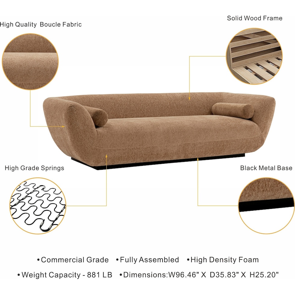 cypress light brown sofa   