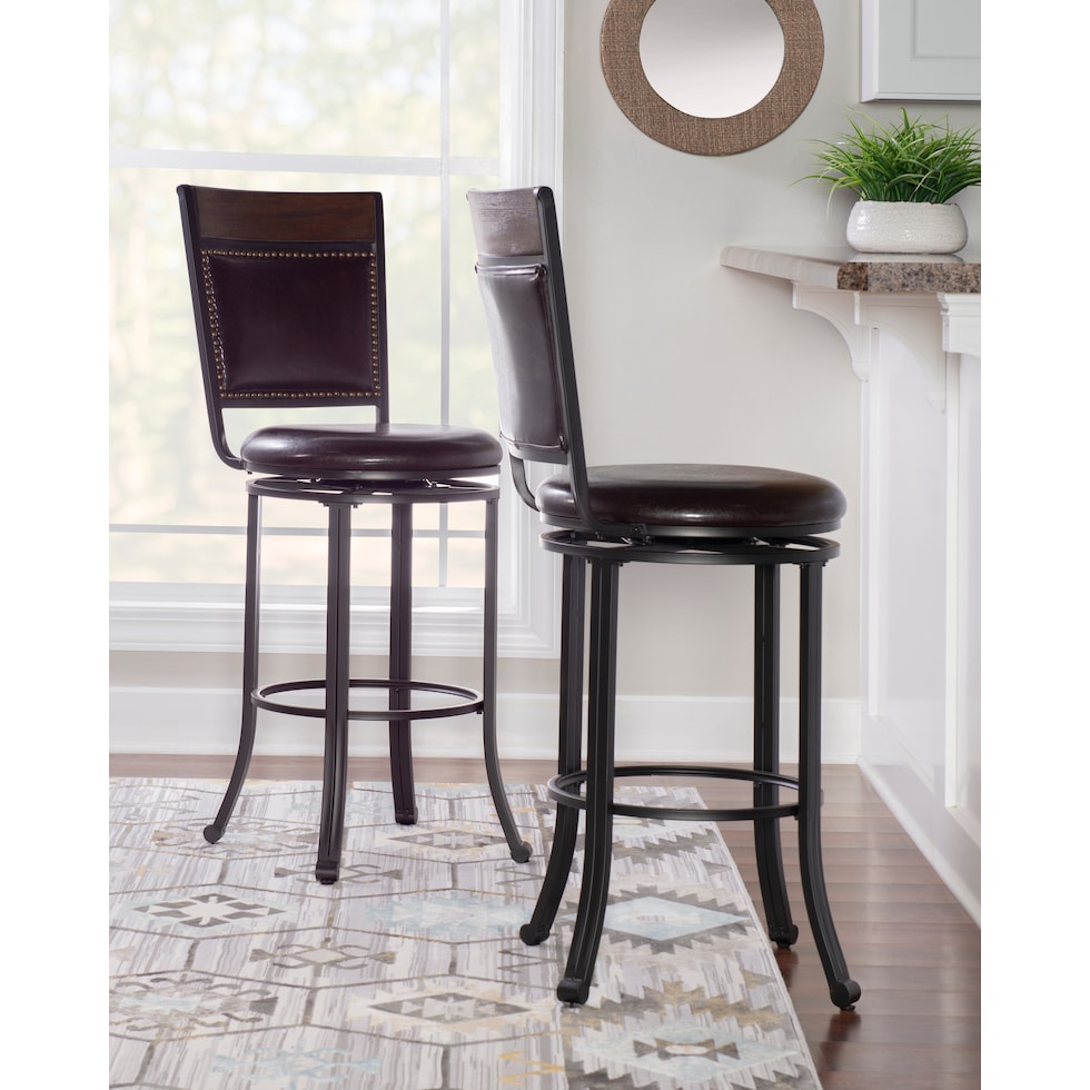 cyril dark brown bar stool   