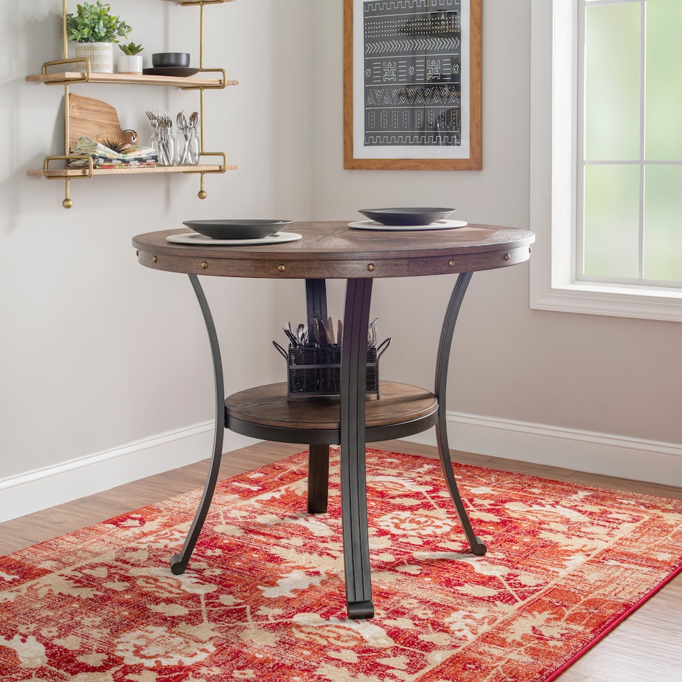 cyril dark brown counter height dining table   