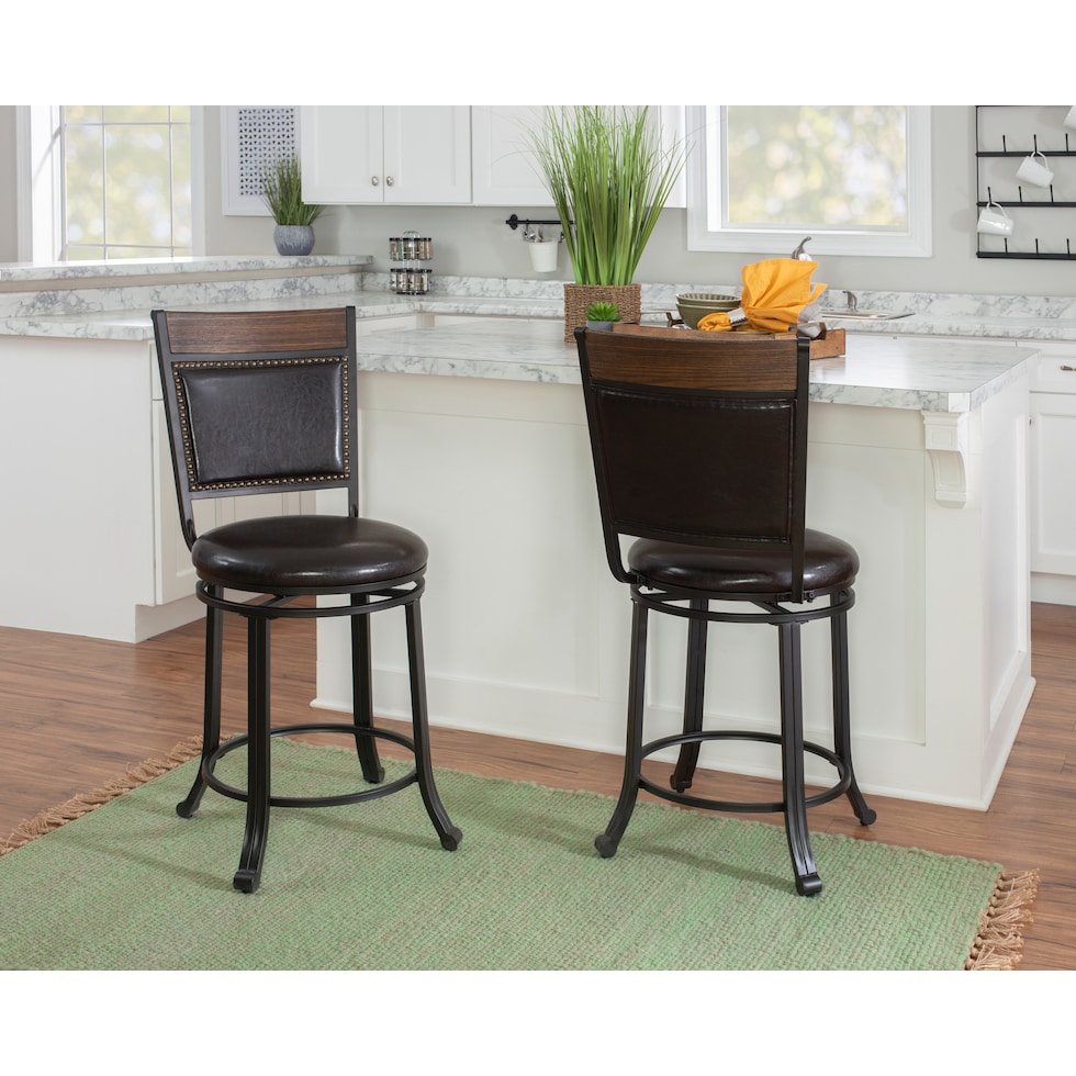 cyril dark brown counter height stool   