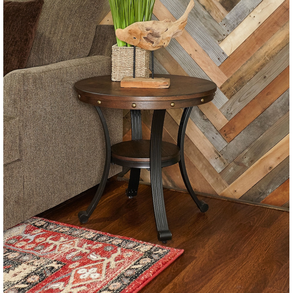 cyril dark brown end table   