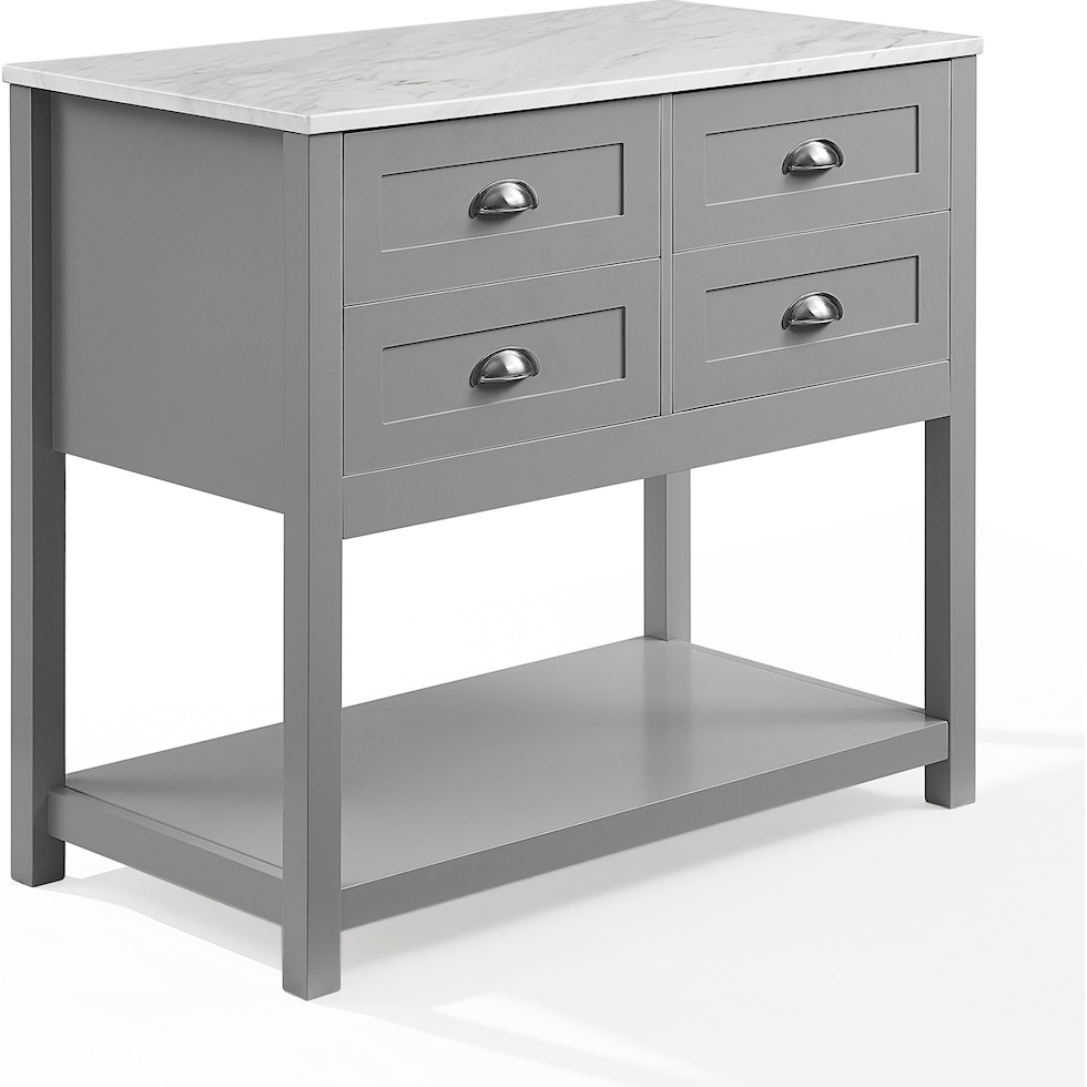 dacre gray white kitchen island   