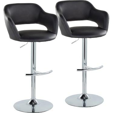 Daina Set of 2 Adjustable Swivel Bar Stools